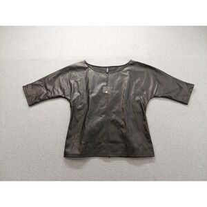 Stylewe Women Top 2XL Black PU Leather Short Sleeve Gothic Party Cocktails